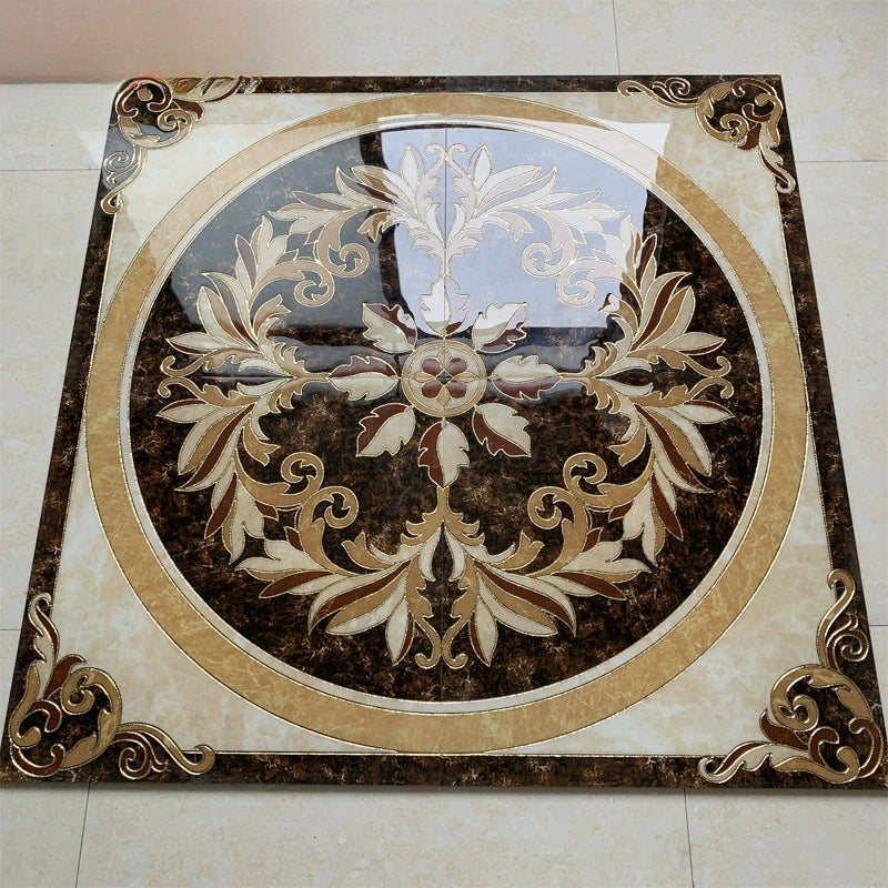 Entrance foyer circular mosaic tile pattern European style tile living room dining room hotel elevator entrance puzzle design