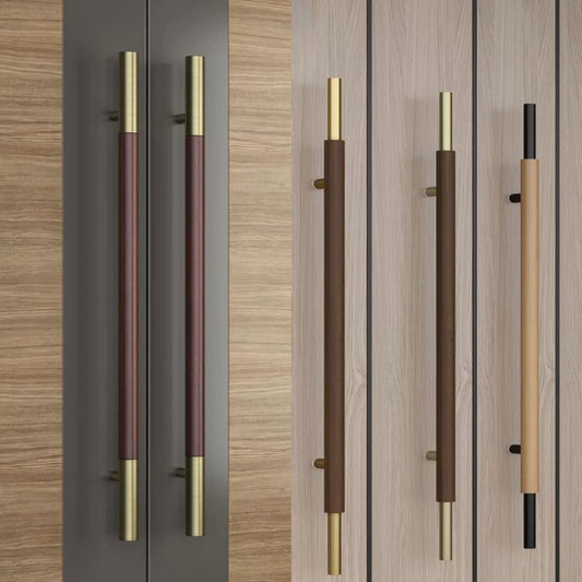 Solid wood door handle, walnut wood door handle, hotel conference room door handle, stainless steel glass door handle