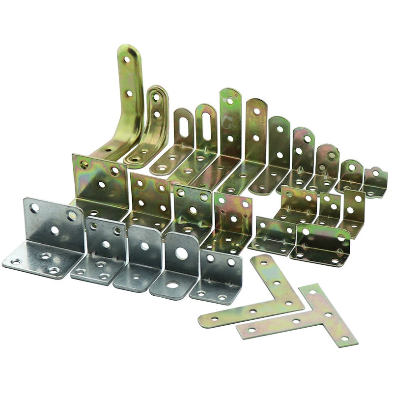 Corner code 90 degree right angle furniture fixator connector, T-shaped iron corner code triangle iron fixing bracket, L-shaped hardware accessories